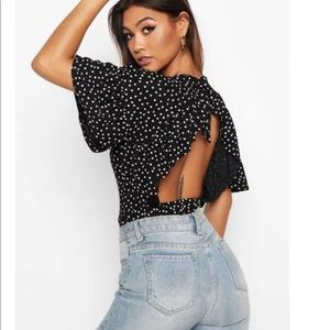 Bran new open back blouse